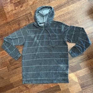 Billabong Hoodie Mens Medium Gray Striped Pullover Pocket EUC